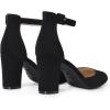 imageDREAM PAIRS Womens Closed Toe Chunky Heels Ankle Strap Low Block Heels Round Toe Dress Bridal Wedding Pumps ShoesBlacknubuck