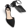 imageDREAM PAIRS Womens Dress Shoes Low Heel Pumps Closed Pointed Toe Comfort Casual DOrsay Flats Ankle StrapBlacknubuck