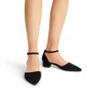 imageDREAM PAIRS Womens Dress Shoes Low Heel Pumps Closed Pointed Toe Comfort Casual DOrsay Flats Ankle StrapBlacknubuck