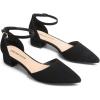 imageDREAM PAIRS Womens Dress Shoes Low Heel Pumps Closed Pointed Toe Comfort Casual DOrsay Flats Ankle StrapBlacknubuck