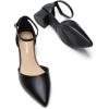 imageDREAM PAIRS Womens Dress Shoes Low Heel Pumps Closed Pointed Toe Comfort Casual DOrsay Flats Ankle StrapBlackpu