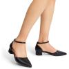 imageDREAM PAIRS Womens Dress Shoes Low Heel Pumps Closed Pointed Toe Comfort Casual DOrsay Flats Ankle StrapBlackpu