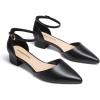 imageDREAM PAIRS Womens Dress Shoes Low Heel Pumps Closed Pointed Toe Comfort Casual DOrsay Flats Ankle StrapBlackpu