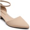 imageDREAM PAIRS Womens Dress Shoes Low Heel Pumps Closed Pointed Toe Comfort Casual DOrsay Flats Ankle StrapNude