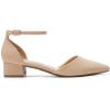 imageDREAM PAIRS Womens Dress Shoes Low Heel Pumps Closed Pointed Toe Comfort Casual DOrsay Flats Ankle StrapNude