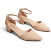 imageDREAM PAIRS Womens Dress Shoes Low Heel Pumps Closed Pointed Toe Comfort Casual DOrsay Flats Ankle StrapNude