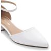 imageDREAM PAIRS Womens Dress Shoes Low Heel Pumps Closed Pointed Toe Comfort Casual DOrsay Flats Ankle StrapWhite