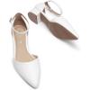imageDREAM PAIRS Womens Dress Shoes Low Heel Pumps Closed Pointed Toe Comfort Casual DOrsay Flats Ankle StrapWhite