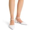 imageDREAM PAIRS Womens Dress Shoes Low Heel Pumps Closed Pointed Toe Comfort Casual DOrsay Flats Ankle StrapWhite