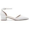 imageDREAM PAIRS Womens Dress Shoes Low Heel Pumps Closed Pointed Toe Comfort Casual DOrsay Flats Ankle StrapWhite