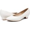 imageDREAM PAIRS Womens Mila Low Chunky Heel Pump ShoesWhite
