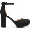 imageDREAM PAIRS Womens Platform Chunky High Heels Closed Toe Block Ankle Strap Dress Bridal Party Wedding ShoesBlacknubuck