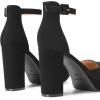 imageDREAM PAIRS Womens Platform Chunky High Heels Closed Toe Block Ankle Strap Dress Bridal Party Wedding ShoesBlacknubuck