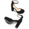 imageDREAM PAIRS Womens Platform Chunky High Heels Closed Toe Block Ankle Strap Dress Bridal Party Wedding ShoesBlacknubuck