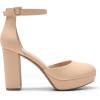 imageDREAM PAIRS Womens Platform Chunky High Heels Closed Toe Block Ankle Strap Dress Bridal Party Wedding ShoesNude