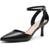 imageDREAM PAIRS Pointed Closed Toe Kitten Heels Stiletto Ankle Strap Womens Pumps Shoes for Women Wedding Party Dress SandalsBlackpu