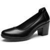 imageDREAM PAIRS Womens Chunky Closed Toe Low Block Heels Work Pumps Comfortable Round Toe Dress Wedding Shoes NereidaBlack
