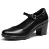 imageDREAM PAIRS Womens Chunky Low Block Heels Mary Jane Closed Toe Work Pumps Comfortable Round Toe Dress Wedding Shoes EDENIABlack