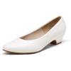 imageDREAM PAIRS Womens Mila Low Chunky Heel Pump ShoesWhite