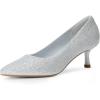 imageDREAM PAIRS Womens Pumps Closed Toe Pointed Toe Kitten Heels for Women Party Dance Wedding Dress Shoes for WomenSilver