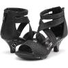 imageDREAM PAIRS Girls Sandals Low Heel Dress Pump SandalsBlack