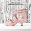 imageDREAM PAIRS Girls Sandals Low Heel Dress Pump SandalsPink