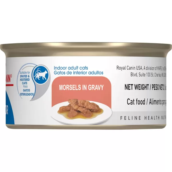 imageRoyal Canin Adult Feline Health Nutrition Morsels in Gravy Cat Food for Indoor Cats 3 oz cans 24ctRoyal Canin Adult Feline Health Nutrition Morsels in Gravy Cat Food for Indoor Cats 3 oz cans 24ct