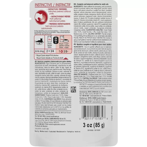imageRoyal Canin Adult Instinctive Thin Slices in Gravy Wet Cat Food 3 oz 12Pack3 Ounce Pack of 12 Chunks in Gravy