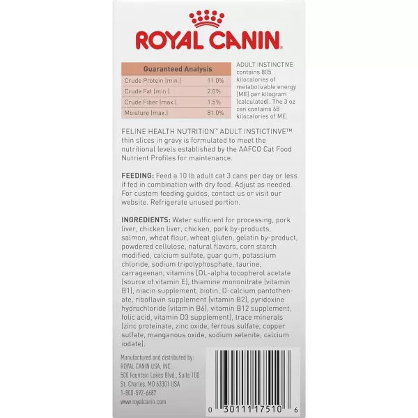 imageRoyal Canin Adult Instinctive Thin Slices in Gravy Wet Cat Food 3 oz 12Pack3 Ounce Pack of 12 Thin Slices in Gravy