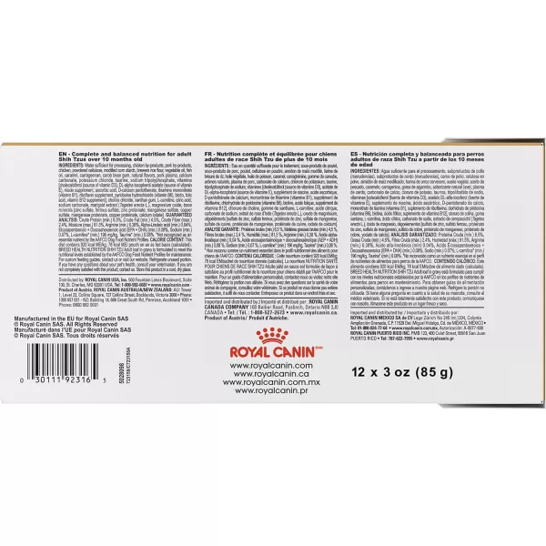 imageRoyal Canin Adult Shih Tzu Wet Dog Food 3 oz Pouch Pack of 12Loaf in Gravy 3 Ounce Pack of 12