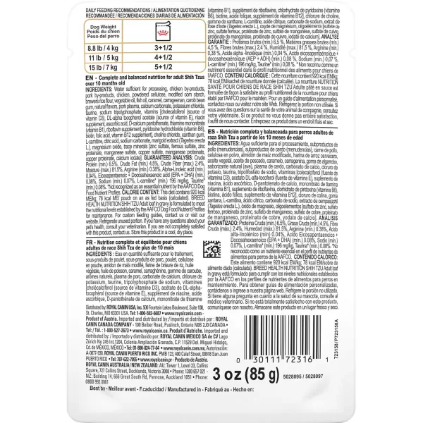 imageRoyal Canin Adult Shih Tzu Wet Dog Food 3 oz Pouch Pack of 12Loaf in Gravy 3 Ounce Pack of 12