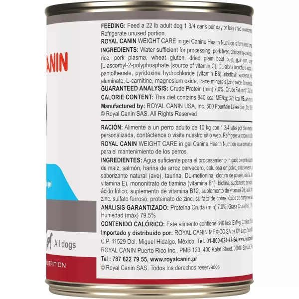 imageRoyal Canin Canine Health Nutrition Weight Care In Gel Canned Dog Food 135 oz Can Case of 12 Package may vary135 Ounce Pack of 12