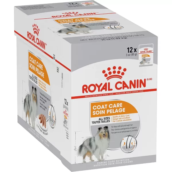 imageRoyal Canin Coat Care Loaf in Gravy Pouch Dog Food 3 oz pouches 12countRoyal Canin Coat Care Loaf in Gravy Pouch Dog Food 3 oz pouches 12count