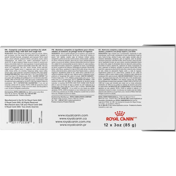 imageRoyal Canin Coat Care Loaf in Gravy Pouch Dog Food 3 oz pouches 12countRoyal Canin Coat Care Loaf in Gravy Pouch Dog Food 3 oz pouches 12count
