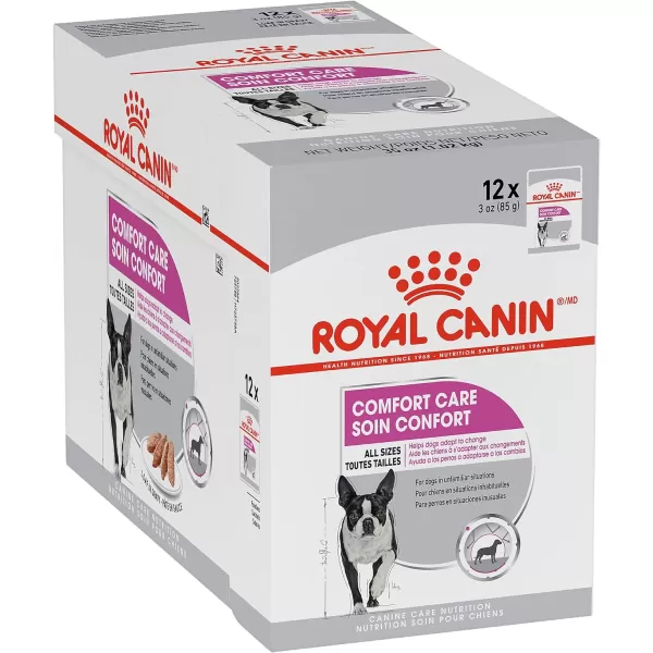 imageRoyal Canin Comfort Care Wet Dog Food for Nervous Dogs 135 oz cans 12count3 oz Pouch Pack of 12 Loaf in Gravy