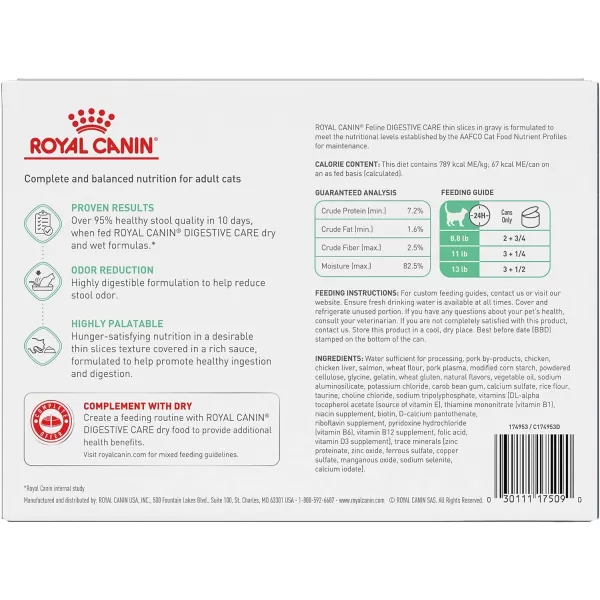 imageRoyal Canin Digestive Care Thin Slices in Gravy Wet Cat Food 3 oz can3 Ounce Pack of 12