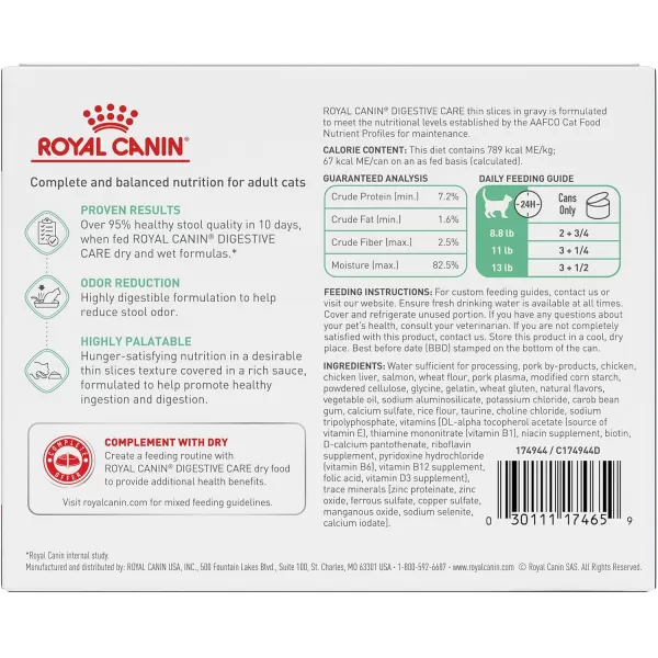 imageRoyal Canin Digestive Care Thin Slices in Gravy Wet Cat Food 3 oz can3 Ounce Pack of 6