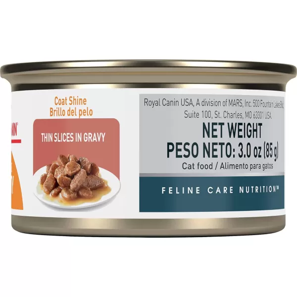 imageRoyal Canin Feline Care Nutrition Hair amp Skin Care Thin Slices in Gravy Canned Cat Food 3 oz cans 24countRoyal Canin Feline Care Nutrition Hair amp Skin Care Thin Slices in Gravy Canned Cat Food 3 oz cans 24count