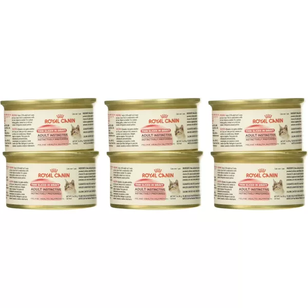 imageRoyal Canin Feline Health Nutrition Adult Instinctive Loaf in Sauce Canned Cat Food 3 Oz Can3oz Pack of 6 Thin Slices in Gravy