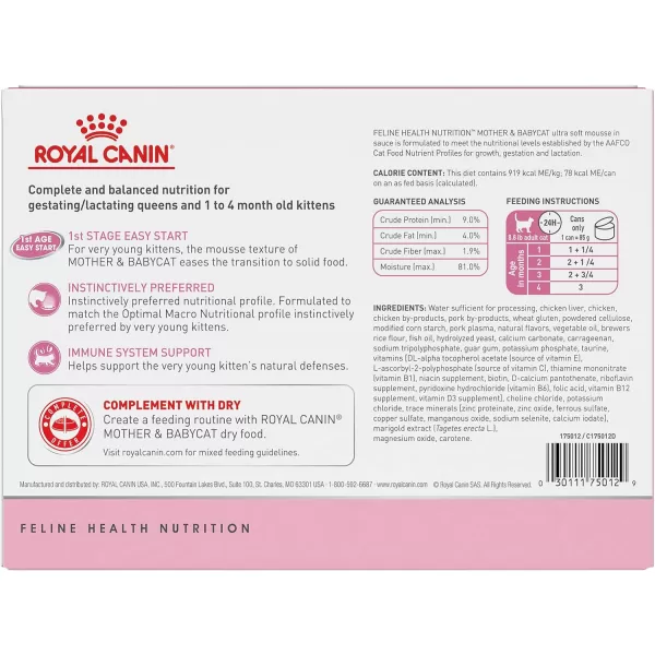 imageRoyal Canin Feline Health Nutrition Mother amp Babycat Ultra Soft Mousse in Sauce Canned Cat Food 58 oz can3 Ounce Pack of 12