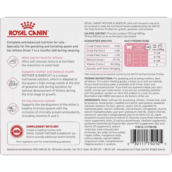 imageRoyal Canin Feline Health Nutrition Mother amp Babycat Ultra Soft Mousse in Sauce Canned Cat Food 58 oz can3 Ounce Pack of 6
