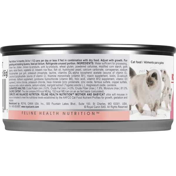 imageRoyal Canin Feline Health Nutrition Mother amp Babycat Ultra Soft Mousse in Sauce Canned Cat Food 58 oz can58 Ounce Pack of 24