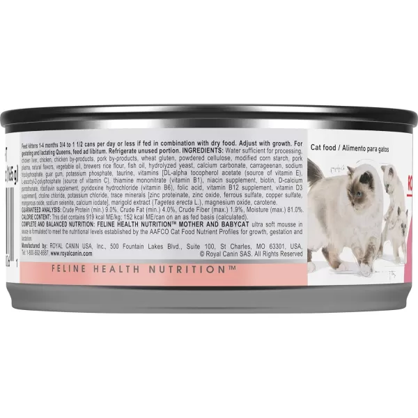 imageRoyal Canin Feline Health Nutrition Mother amp Babycat Ultra Soft Mousse in Sauce Canned Cat Food 58 oz can58 oz Pack of 24