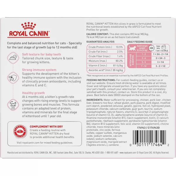 imageRoyal Canin Feline Health Nutrition Thin Slices in Gravy Wet Kitten Food 3 Ounce Can 12Pack3 Ounce Pack of 6 6Pack