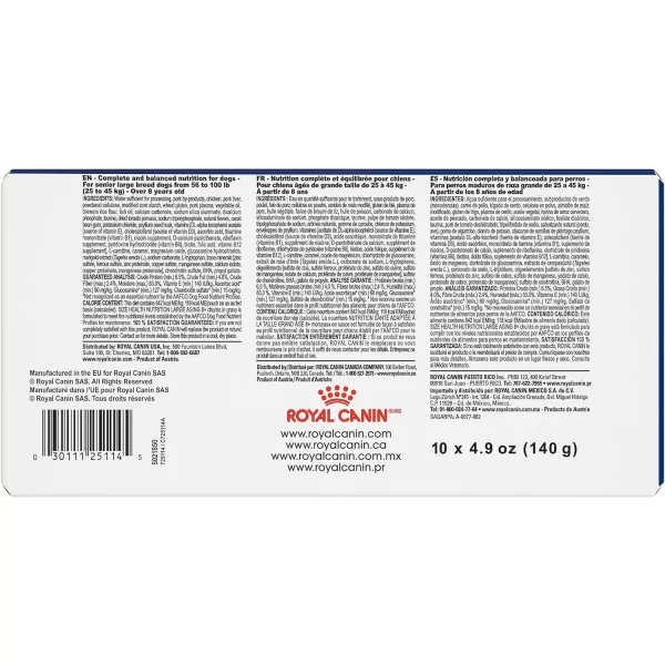 imageRoyal Canin Large Aging 8 Chunks in Gravy Wet Dog Food 49 oz pouches 10count49 Ounce Pack of 1 Aging 8