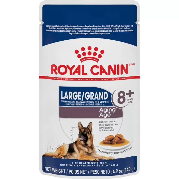 imageRoyal Canin Large Aging 8 Chunks in Gravy Wet Dog Food 49 oz pouches 10count49 Ounce Pack of 1 Aging 8