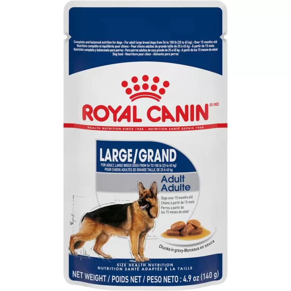 imageRoyal Canin Large Aging 8 Chunks in Gravy Wet Dog Food 49 oz pouches 10count49 oz Pack of 10 Adult