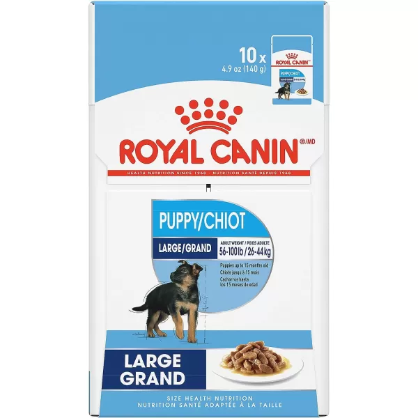 imageRoyal Canin Size Health Nutrition Large Puppy Chunks in Gravy Wet Dog Food 49 oz pouches 10packRoyal Canin Size Health Nutrition Large Puppy Chunks in Gravy Wet Dog Food 49 oz pouches 10pack