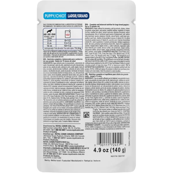 imageRoyal Canin Size Health Nutrition Large Puppy Chunks in Gravy Wet Dog Food 49 oz pouches 10packRoyal Canin Size Health Nutrition Large Puppy Chunks in Gravy Wet Dog Food 49 oz pouches 10pack