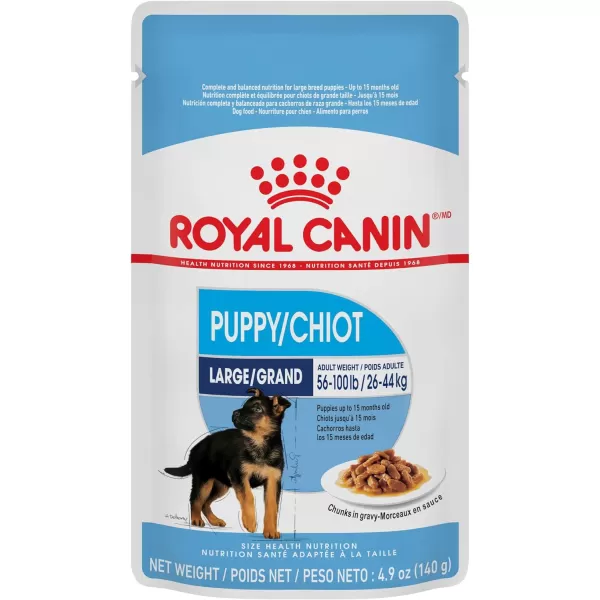 imageRoyal Canin Size Health Nutrition Large Puppy Chunks in Gravy Wet Dog Food 49 oz pouches 10packRoyal Canin Size Health Nutrition Large Puppy Chunks in Gravy Wet Dog Food 49 oz pouches 10pack